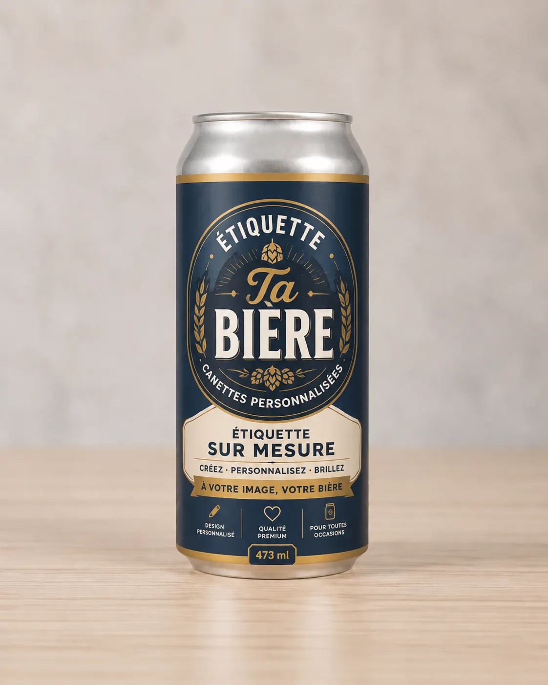 Canette avec logo d’entreprise Canette de bière artisanale personnalisée avec logo corporatif